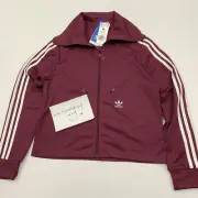 $80 Womens Size M Adidas Originals Wide Collar Track Top H35608 Maroon Medium