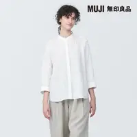 在飛比找momo購物網優惠-【MUJI 無印良品】女亞麻水洗立領七分袖套衫(共4色)