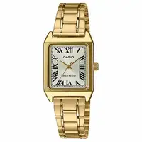 在飛比找森森購物網優惠-【CASIO】經典時尚方形不鏽鋼腕錶-金X羅馬時刻(LTP-