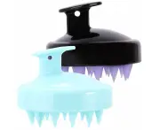 Pcs Hair Shampoo Brush Scalp Scrubber Shower Head Care Massager For Washing Dandruff Remove Hair Growth For Women, Men, Pets,Black&Green