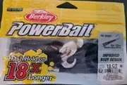 Berkley PowerBait Rib Worm. Electric Blue/White