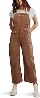 [Free People] Women's Deep Trance Overalls, Brown Sugar