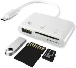 USB C to SD/Micro SD Card Reader, 3 in 1 USB to Type-C Camera Connection Kit