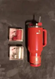 Red Delicious Stanley 40oz With 2 Elf Lip Oil Holders