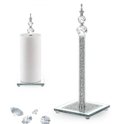 Crystal Paper Towel Holder, Bling Silver Paper Towel Roll Holder, Decorative ...