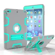 MCC Stylish Shockproof New iPad 9.7 2017 Case Cover Kids iPad5 Apple inch [Grey+Light Blue]