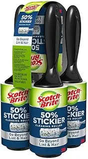 3M Scotch Brite Lint & Hair Fluff Dust Remover Cleaning Roller 95 Tear Sheets x 5 Rollers