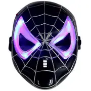 Light Up Spiderman Mask Face Cover Boys Kids Adults Fancy Dress Halloween Superhero Cosplay Accessory -NMAOV Black