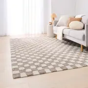 Checkerboard Rug - Beige, Extra Large - 270cm x 180cm