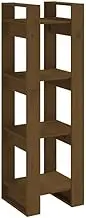 Bookcase Room Divider - Solid Pinewood Book Cabinet for Living Room, Bedroom, Office - Honey Brown Standing Shelf (41x35x125 cm) - Space Saving & Stylish Storage Solution