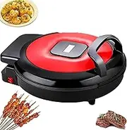 Electric Pizza Maker with 180° Rotation Nonstick Griddles and Temperature Regulation, 40Cm Large-Capacity Design, Omelette Maker Non-Stick Plates, for Kitchen Restaurant Snack