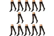 12x Sheer Relief Womens Support Knee-Hi Socks Stockings Tights Black Bulk H33085