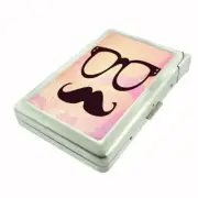 Cool Mustache D9 Cigarette Case with Built in Lighter Metal Wallet