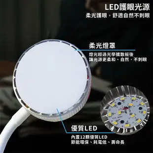 【明沛】5W USB LED彎管夾燈-兩段調光-MP7535