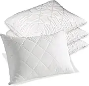 DreamNights Cotton Pillow Protectors 4 Pack Zipped, Breathable, Wrinkle Free, Thick & Soft Pillow Cases – Ideal for Home & Hotel - 50x75cm White