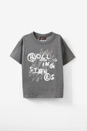 [Cotton On Kids] Cotton On Kids - Rolling Stones Drop Shoulder Short Sleeve Tee - Lcn bra night sky marle/rolling stones 9-10 LCN BRA NIGHT SKY MARLE/ROLLING STONES