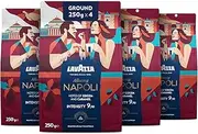 Lavazza, Tales of Italy Alluring Napoli, 1 Kg, Ground Coffee, Ideal for Moka Pot, with Notes of Cocoa and Caramel, Arabica & Robusta, Intensity 9/10, Dark Roasting, Roasted in Australia, 4 x 250g