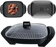 [COUZINNI] Frypan, Electric Non-Stick Frying Pan with Lid, 1800W, Fry, Roast, Bake, Baste & Slow Cook, Variable Temperature Settings, Tilt & Baste Lever, Charcoal Grey