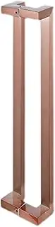 Door Handle Modern Barn Door Handle Shower Door Handle Stainless Steel, Large Sliding Glass Door Handle - 60/80/120/150Cm Long, 2-Side Mounted Push Pull Door Handle (Rose Gold