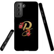 For Samsung Galaxy S21 FE Case Armour Cover, Embellished Letter B