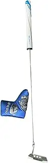 Frediuo Golf Putter Golf Putting Practice Aid Zinc Alloy Portable Ergonomic with Golf Putter Cover Golf Club for Indoor Office Yard