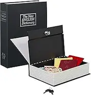 Relaxdays Large Book Safe, Locking, Steel Cash Box, Combination Lock, HxWxD: 27 x 20 x 6.5 cm, Diversion Safe, Black