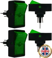 4 Pcs Heavy Duty Green Illuminated SPST Rocker Switch 12V Toggle Switch Car/Boat