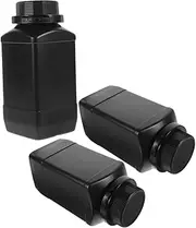 Amosfun 3pcs Wide Mouth Plastic Reagent Bottles Light Design for Chemical Storage Capacity User Friendly Screw Cap for Lab Sample Containers