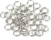 LASSUM 200PCS 10mm Double Loops Round Split Jump Rings Wire Connector for Jewelry Making,Silver