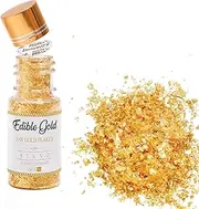 KINNO Edible Gold Leaf Flakes, 100 mg Edible Gold Flakes for Cakes, Drinks, Chocolates, Cooking & Beauty Decorative, 24K Skin Care