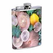 Groovy Trippy Mushrooms D3 Flask 8oz Stainless Steel Hip Drinking Whiskey