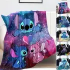 Soft Warm Lilo Stitch Flannel Fleece Blanket Throw Sofa Bed Single Double Size丶