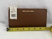 New Michael Kors Jet Set Large Bifold Wallet Center Zip Luggage Saffiano Leather