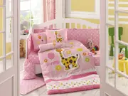 10 Piece Giraffe Cot Set Pink