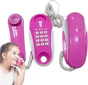 Kids Toy Phone, Play Telephone Among Real Ring Sounds, Realistic Cell Mobile with 23ft Cord, Educational Game for Girls to Develop Communication Skills 7.48x2.36x2.76 Inches