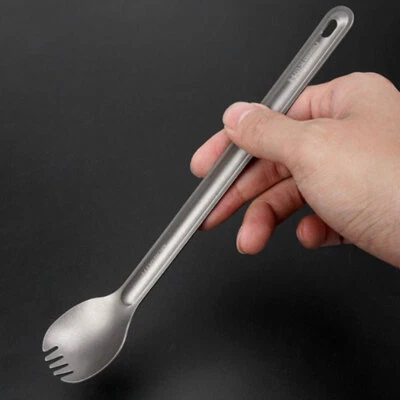 Titanium Fork Long Handle Fork Outdoor Camping Spork Tableware Picnic ForkNWEO