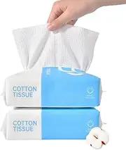 Disposable Face Towel, Suitable for All The Skin Sensitive Skin, 100% Cotton Extra Thick & Soft Facial Cotton Tissue Lint Free, JOMWEN Facial Cleansing Tissues for Makeup Remove (2 PACK)