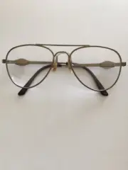 Vintage Disney Silver Marchon Flex Hinged Brown Arm Eyeglasses FRAMES 46-20-120