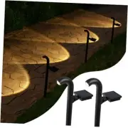 Solar Pathway Lights Outdoor LED Waterproof 3000K Convex Lens for Lawn, 2 PACK
