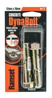 2x 2Pcs Ramset DYNABOLT PLUS HEX HEAD BOLTS 12x70mm Zinc *Australian Brand