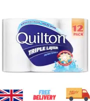 Quilton 3 Ply White Paper Towel (60 Sheets per Roll), 12 Count, Pack of 12