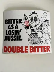 Vintage Sticker Double Bitter NZ Beer - Bitter as A Losin' Aussie