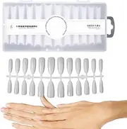 Krmoau Acrylic Tips, Nail Tips for Acrylic Nails, 240 Pieces Thin Acrylic Nail Tips - 12 Sizes, Nail Tips with Half Cover, Traceless, Simple Nail Extension Set with Storage Box for