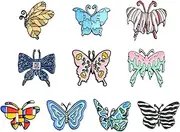[KitBeads] 10Pcs 10 Styles Enamel Butterfly Pins Insect Animal Flower Butterfly Brooch for Backpack Clothes Hat Birthday Gift Crafts, Acrylic, no gemstone