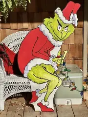 Dr Suess The GRINCH Stealing Lights | Christmas | Hand Painted Sealed Outdoor