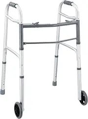 [AUSWAY] 3IN1 Folding Walker Standard Walker With Wheels Adult Mobility Walking Frame Toilet Standing Frame Medical Aid Elderly Height Adjustable Lightweight Aluminium Frame