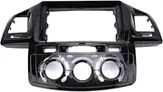 Car Stereo Radio Fascia Panel 9 Inch Black ABS Protective Scratch Tough Navigation Frame Kit for Hilux 2011 2016 Auto AC Model (with Power Cord)