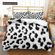 v1312 Bed Sheets Leopard Print Duvet Cover Set King Queen Full Size Polyester Bedding Set African Animal Cheetah Print Perfect For Man And Woman 3-Pie