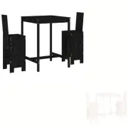 Garden Bar Set Coffee Table Outdoor Wooden Stool 3 Piece Solid Wood Pine vidaXL