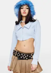 [ZEMETA] Cropped Zip Cardigan